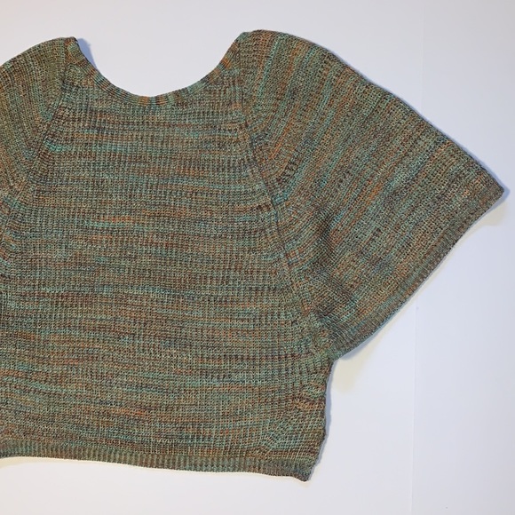 Anthropologie Green and Burnt Orange Knit Batwing Sweater - Women’s Size XS - Picture 7 of 11